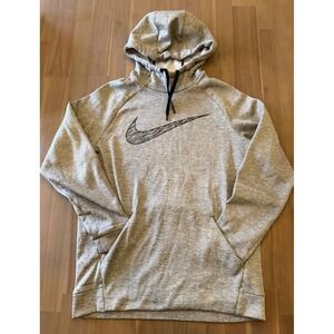 Nike Dri Fit Gray Heathered Hoodie Pullover Athletic Fit Mens Medium